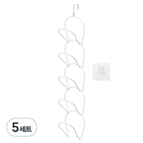 제이밀 모자 벽걸이 후크 세트, 화이트, 5세트
