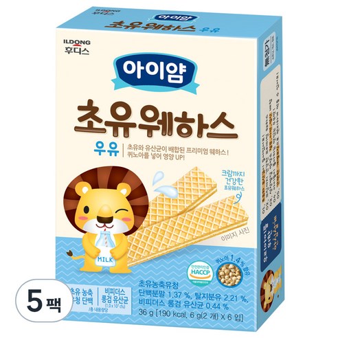 일동후디스 웨하스, 초유웨하스, 36g, 5개