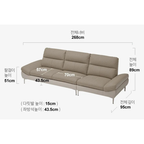 당신의 공간에 안락함을 더하는 한샘 엠마 컴포트 4인용 소파