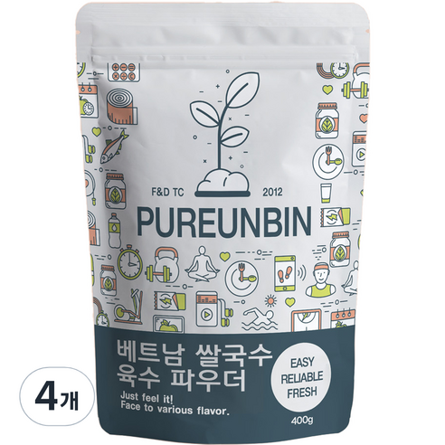 푸른빈 베트남 쌀국수 육수 파우더, 400g, 4개