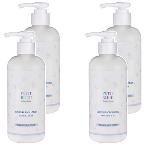 에뛰드하우스 쁘띠비쥬 코튼스노우 모이스춰 바디로션 베이비파우더향, 4개, 300ml
