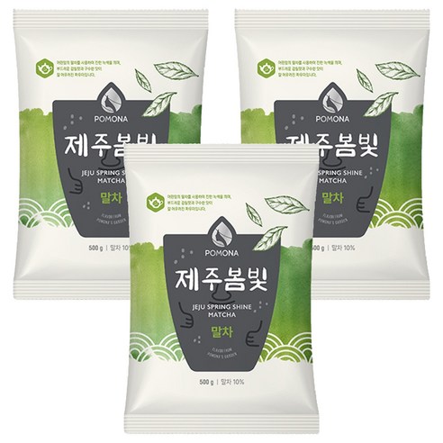 포모나 제주봄빛 말차 파우더, 500g, 3개, 1개입