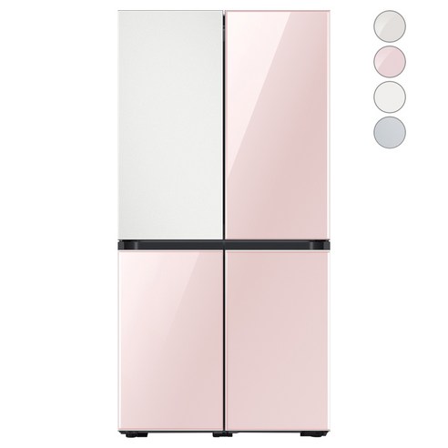[색상선택형] 삼성전자 비스포크 프리스탠딩 냉장고 방문설치, 코타 화이트 + 글램 핑크, RF85A93J1AP