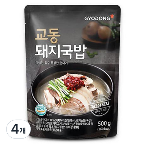 교동식품 돼지국밥, 500g, 4개