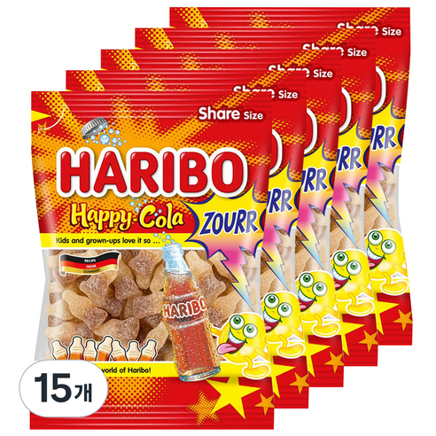 하리보 해피콜라 사우어 젤리, 200g, 15개