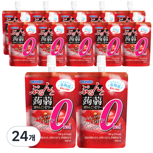 오리히로 곤약젤리 제로칼로리 사과맛, 130g, 24개