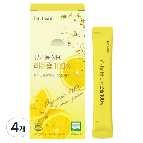 닥터린 유기농 NFC 레몬즙 14p, 280g, 4개