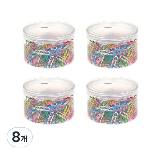 블루마토 원통 케이스 컬러 클립1 28mm, 500개, 8개