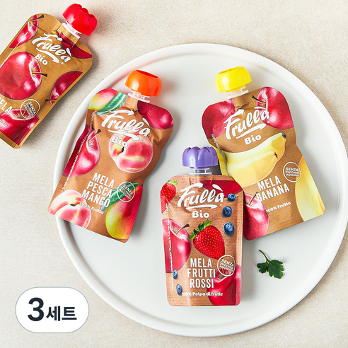 푸루라 유기농 사과 퓨레 100g + 사과바나나 퓨레 100g + 사과 블루베리 딸기 퓨레 100g + 사과 복숭아 망고 100g 세트, 400g, 3세트