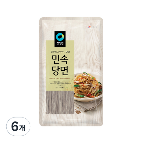 대상 청정원 민속 당면, 300g, 6개