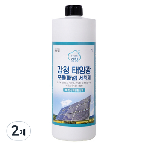 순한고집강청 친환경 녹색인증 태양광세척제, 1L, 2개