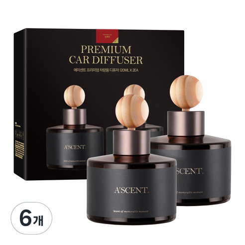 에이센트 차량용 디퓨저 세트, 딥체리, 120ml, 6개