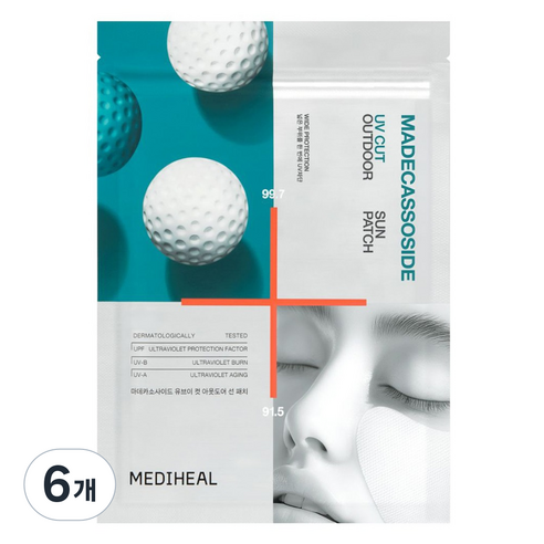 메디힐 마데카소사이드 유브이 컷 아웃도어 선 패치 와이드, 1g, 6개