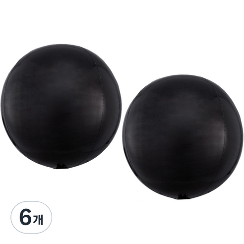 오브 은박 풍선, 블랙, 6개
