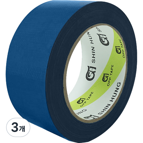 신흥테이프 대용량 면테이프 48mm x 25m 파랑, 3개