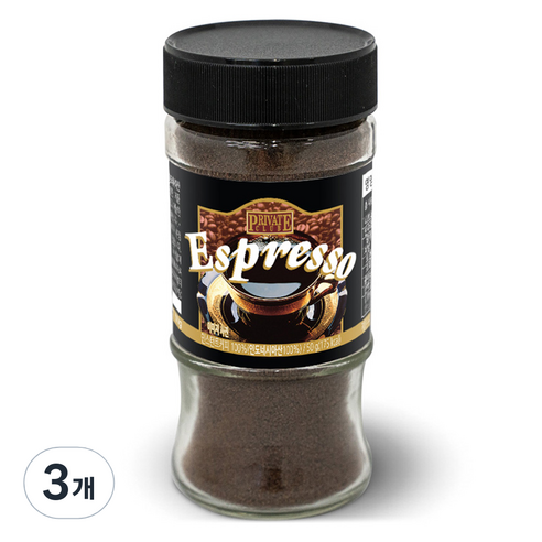 프라이빗클럽 맥널티 인스턴트 원두 병커피 에스프레소 블랙, 3개, 1개입, 50g