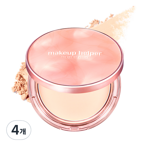 메이크업헬퍼 오리지널 프로피니쉬 로즈 라떼 아트 팩트 25g, 21호 라이트 핑크, 4개