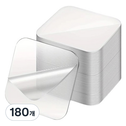 노뉴 사각 실리콘 양면 테이프 6 x 6 cm, 투명, 180개