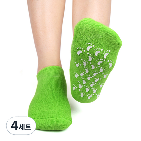 몬스터 모이스춰 모모 그린 보습 양말, 4세트
