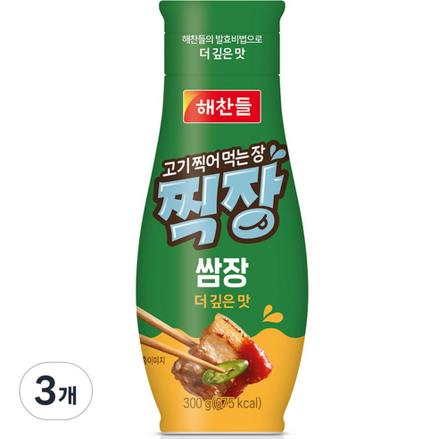 해찬들 고기 찍어 먹는 장 찍장 쌈장, 300g, 3개