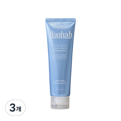 로픈 바오밥 논워시 헤어 트리트먼트, 120g, 3개