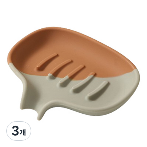 블럭마트 투톤컬러 비누받침, TYPE3, 3개