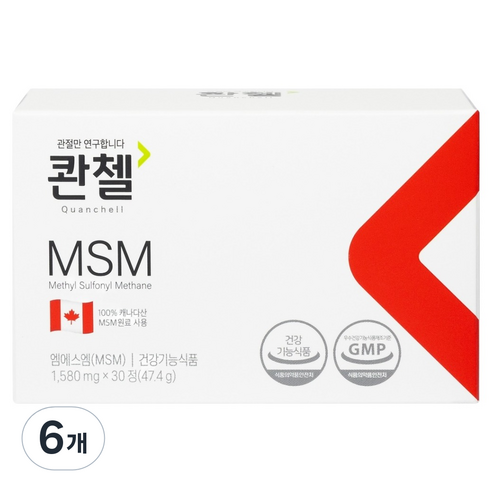 콴첼 MSM 영양제 47.4g, 30정, 6개