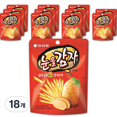 오리온 눈을감자 스낵, 56g, 18개