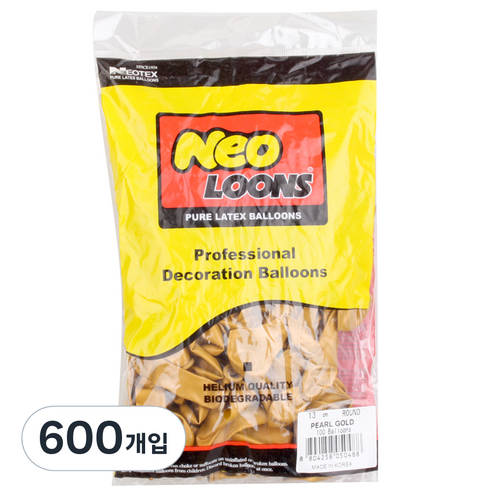 네오룬즈 13cm 라운드풍선, 펄 골드, 600개