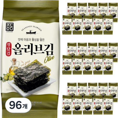 정담김 올리브김 도시락김, 5g, 96개