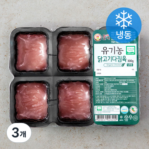 올계 유기농인증 닭 다짐육 (냉동), 300g, 3개