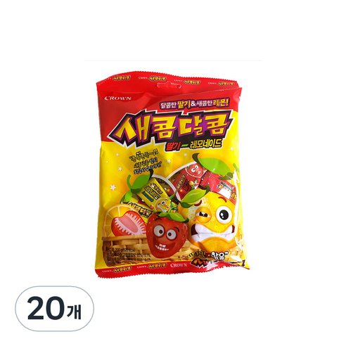 크라운 새콤달콤 딸기레모네이드 츄잉캔디, 200g, 20개