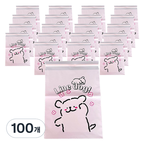 올하이 다용도 선물 포장 귀여운 캐릭터 포장봉투, 100개, 핑크