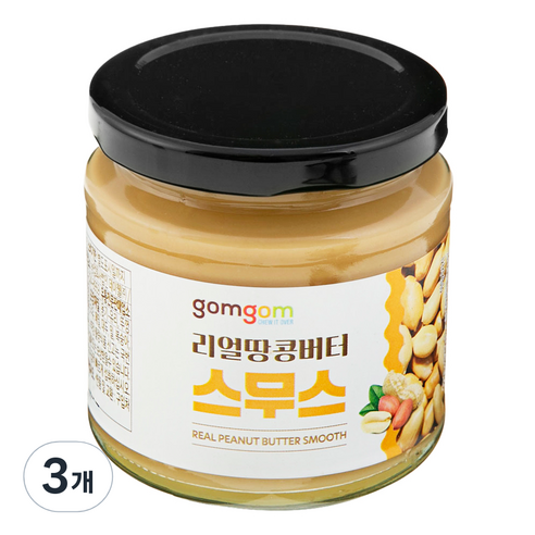 곰곰 리얼 땅콩버터 스무스, 230g, 3개