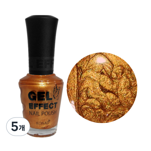 코나드 젤이펙트 네일 폴리쉬, 골드 펄, 15ml, 5개