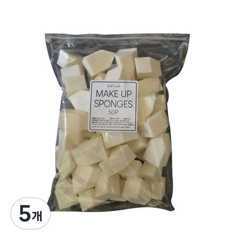 D&K 대용량 화장퍼프 50p, 베이지, 5개