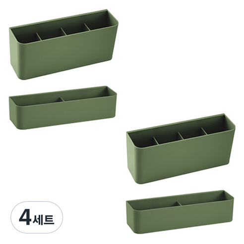 블럭마트 벽걸이형 접착식 우산보관함 더블 세트, 그린, 4세트