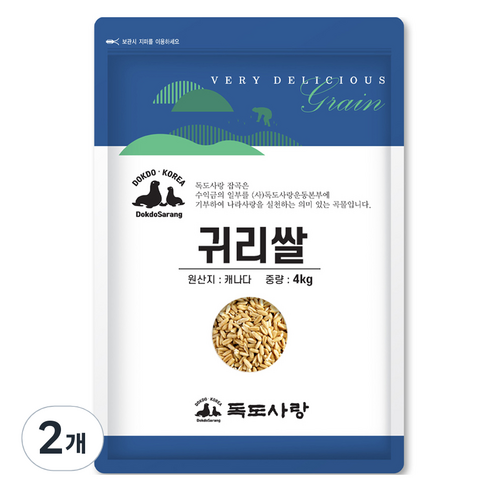 독도사랑 귀리쌀, 4kg, 2개