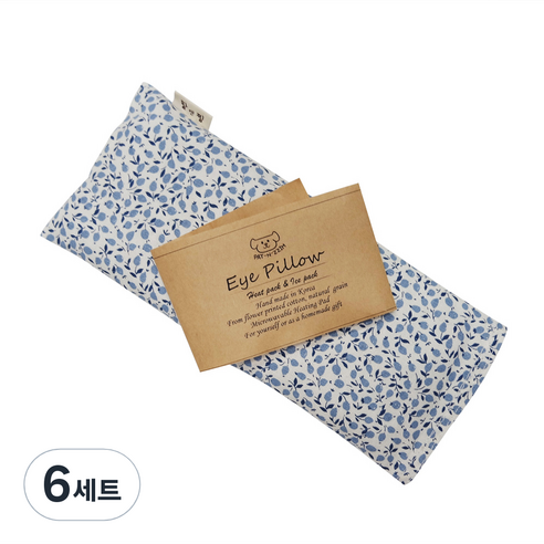 팥앤찜 팥 눈찜질팩 + 커버 네이비 세트, 6세트