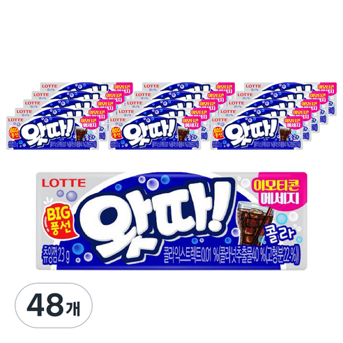롯데웰푸드 왓따 콜라 껌, 23g, 48개