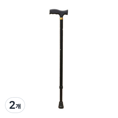 ARTcom 알루미늄 노인 지팡이 LV0050, 블랙, 2개