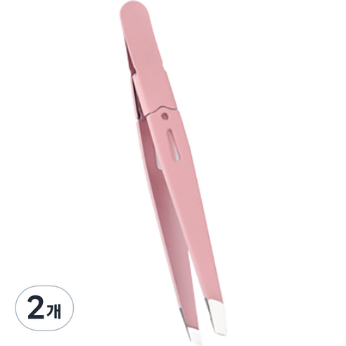 바코젤 눈썹 미용 핀셋 족집게, 핑크, 2개