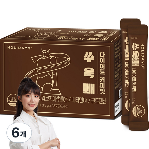 홀리데이즈 쑤욱빼 다이어트 커피맛, 92.4g, 6개