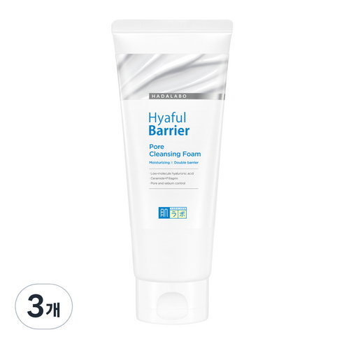 하다라보 히아풀베리어 포어 클렌징 폼, 150ml, 3개