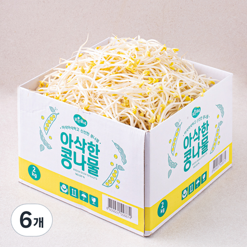 맑은물에 아삭한 콩나물, 2kg, 6개