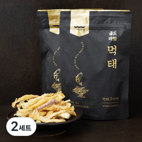 바다원 골드라벨 먹태 40g x 2봉 + 요즘 핫한소스 20g x 2봉 세트, 2세트