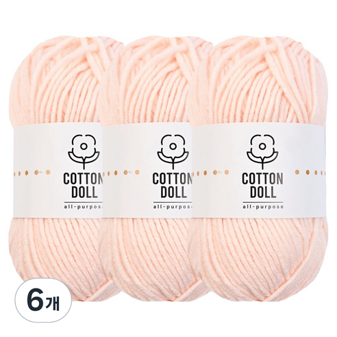 니뜨 코튼돌 뜨개실 50g, 6개, 9소프트스킨