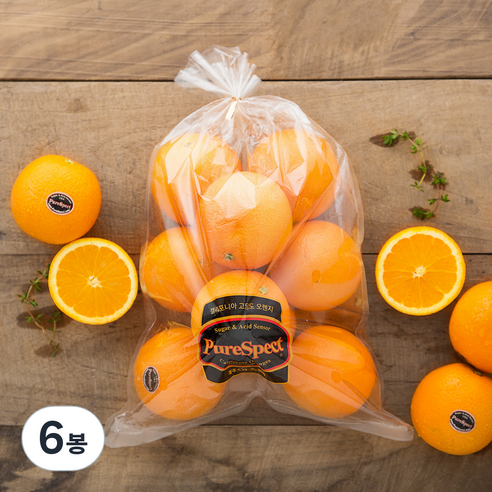 퓨어스펙 고당도 오렌지, 1.3kg(6-9입), 6봉