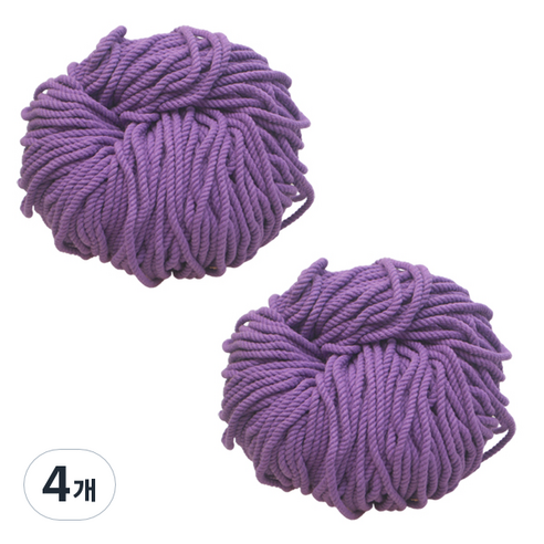 태광 마크라메 실 60합 4mm 4p, 15 퍼플, 4개