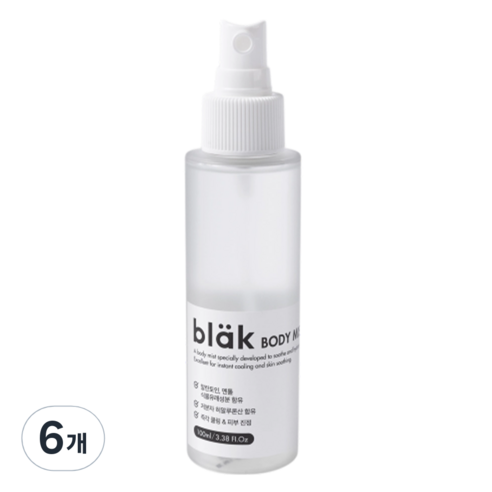 블락 진정 바디미스트, 6개, 100ml